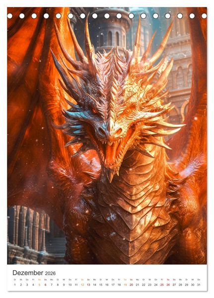 Produktbild: Das Drachenduell (Tischkalender 2026 DIN A5 hoch), CALVENDO Monatskalender