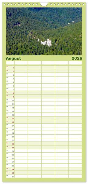 Produktbild: Familienplaner 2026 - Mangfallgebirge mit 5 Spalten (Wandkalender, 21 x 45 cm) CALVENDO