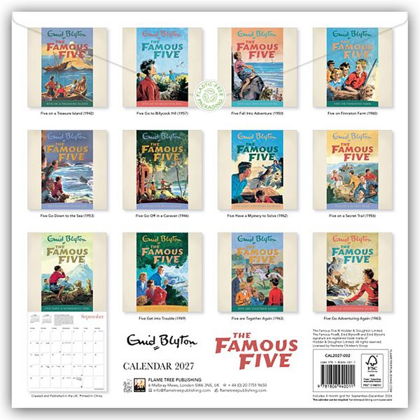 Produktbild: Enid Blyton: The Famous Five &ndash; F&uuml;nf Freunde 2027 &ndash; Original Flame Tree Publishing-Kalender [Kalender]