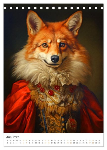 Produktbild: Tierische Kunst - Eine Sammlung von Renaissance-Gem&auml;lden mit tierischen Motiven (Tischkalender 2026 DIN A5 hoch), CALVENDO Monatskalender