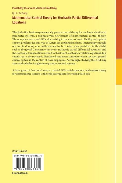 Produktbild: Mathematical Control Theory for Stochastic Partial Differential Equations