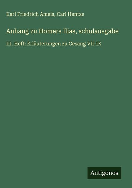 Produktbild: Anhang zu Homers Ilias, schulausgabe