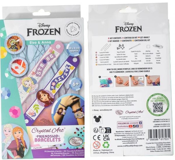 Produktbild: Craft Buddy CABRL-32DNY002 - Crystal Art Friendship Bracelets, Disney Frozen Elsa & Anna, Freundschaftsarmb&auml;nder
