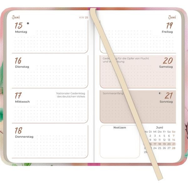 Produktbild: Lady Journal Slim Bird 2026 - Taschen-Kalender 9x15,6 cm - Weekly - 128 Seiten - Notiz-Buch - mit Info- und Adressteil - Alpha Edition