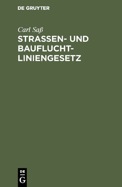 Produktbild: Strassen- und Baufluchtliniengesetz