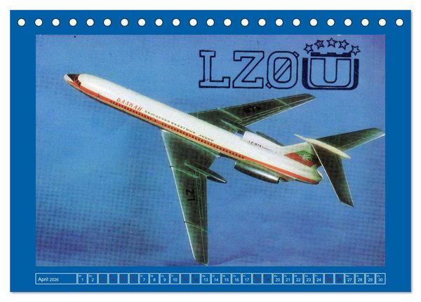 Produktbild: &Uuml;ber den Wolken - Flugzeuge des 20. Jahrhunderts auf Amateurfunkkarten (Tischkalender 2026 DIN A5 quer), CALVENDO Monatskalender