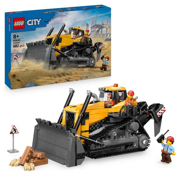 LEGO City Gelber Bulldozer, Spielset für Kinder ab 8 Jahren 60466