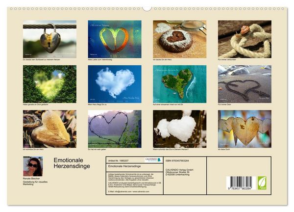 Produktbild: Emotionale Herzensdinge (hochwertiger Premium Wandkalender 2026 DIN A2 quer), Kunstdruck in Hochglanz