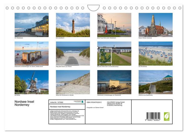 Produktbild: Nordsee Insel Norderney (Wandkalender 2026 DIN A4 quer), CALVENDO Monatskalender