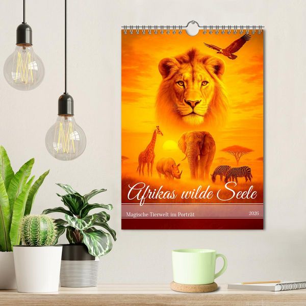 Produktbild: Afrikas wilde Seele - Magische Tierwelt im Portr&auml;t (Wandkalender 2026 DIN A4 hoch), CALVENDO Monatskalender