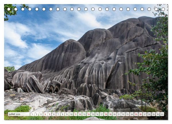 Produktbild: Seychelles - Des &icirc;les de r&ecirc;ve dans l'oc&eacute;an Indien (Calendrier de bureau 2026 DIN A5 vertical), CALVENDO calendrier mensuel