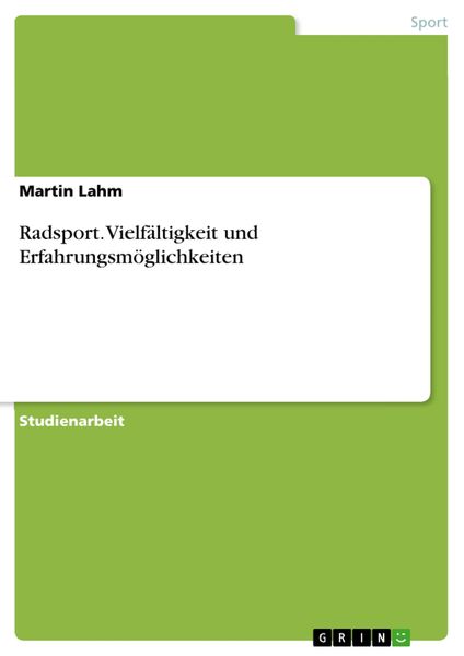 Produktbild: Radsport. Vielf&auml;ltigkeit und Erfahrungsm&ouml;glichkeiten