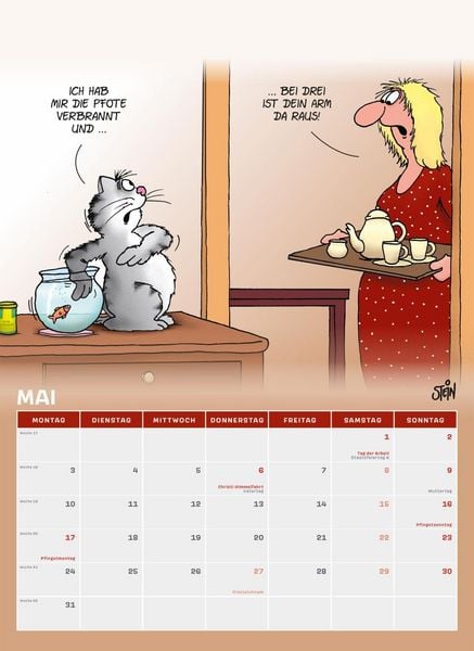 Produktbild: Uli Stein Tierische Zeiten 2027: Monatskalender f&uuml;r die Wand