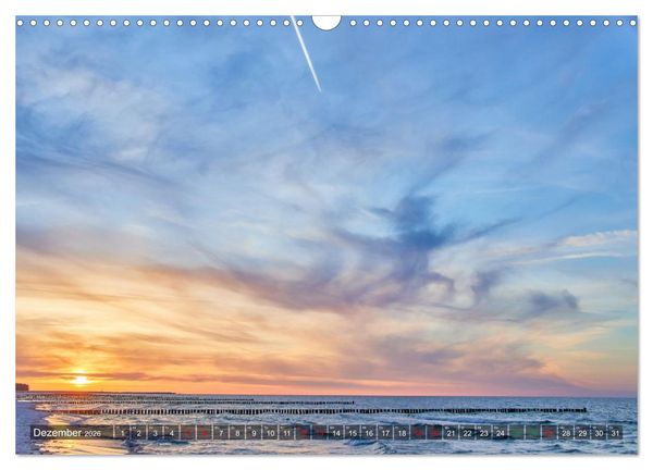 Produktbild: Sonnenunterg&auml;nge an Ostseek&uuml;ste und Bodden (Wandkalender 2026 DIN A3 quer), CALVENDO Monatskalender
