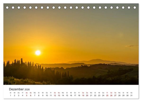 Produktbild: Motive der Toskana (Tischkalender 2026 DIN A5 quer), CALVENDO Monatskalender