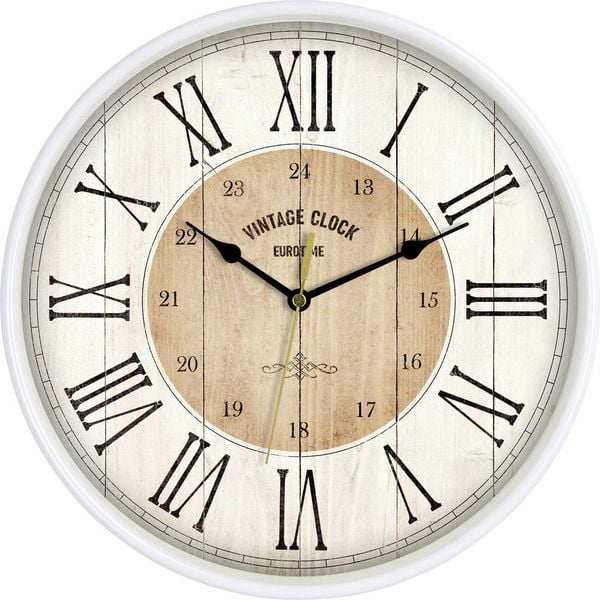 Produktbild: EUROTIME 81748-07 Quarz Wanduhr 30.5cm Wei&szlig;