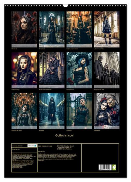 Produktbild: Gothic ist cool (Wandkalender 2026 DIN A2 hoch), CALVENDO Monatskalender
