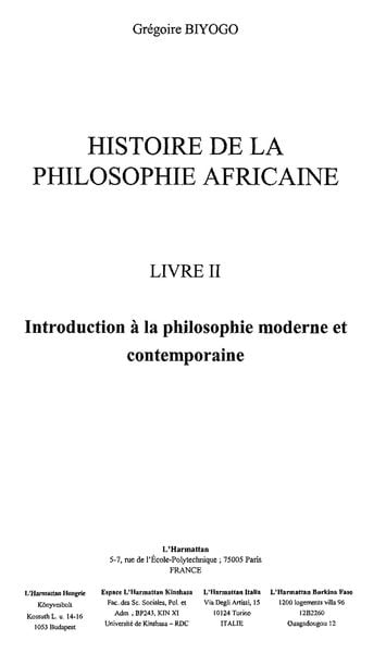 Produktbild: Histoire de la philosophie africaine t.