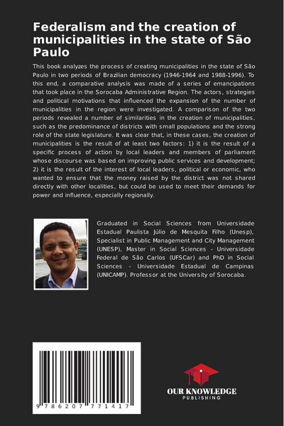 Produktbild: Federalism and the creation of municipalities in the state of S&atilde;o Paulo
