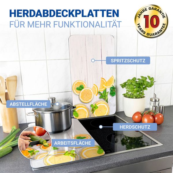 Produktbild: Herdabdeckplatte Universal Mod. Zitronen, 2er Set, f&uuml;r alle Herdarten geeignet