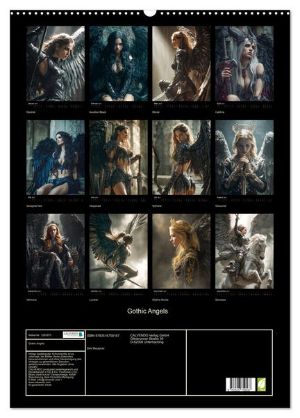 Produktbild: Gothic Angels (Wandkalender 2027 DIN A2 hoch), CALVENDO Monatskalender