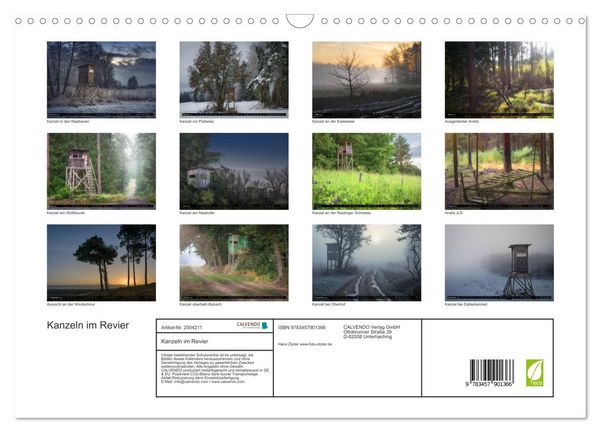 Produktbild: Kanzeln im Revier (Wandkalender 2026 DIN A3 quer), CALVENDO Monatskalender