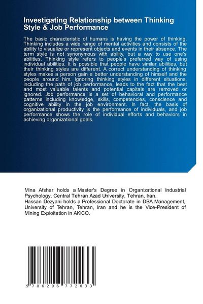 Produktbild: Investigating Relationship between Thinking Style & Job Performance