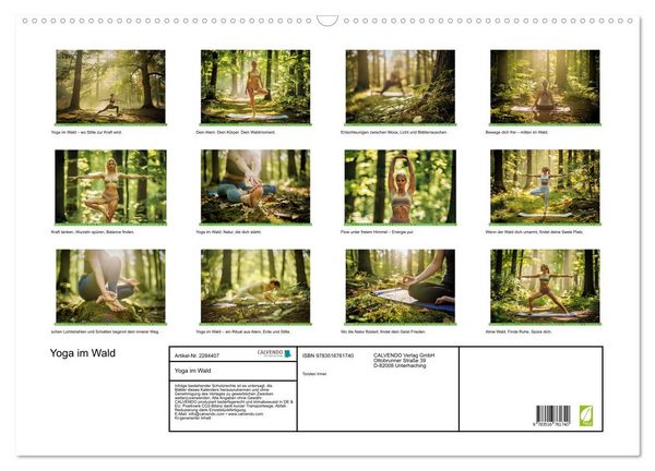 Produktbild: Yoga im Wald (Wandkalender 2027 DIN A2 quer), CALVENDO Monatskalender