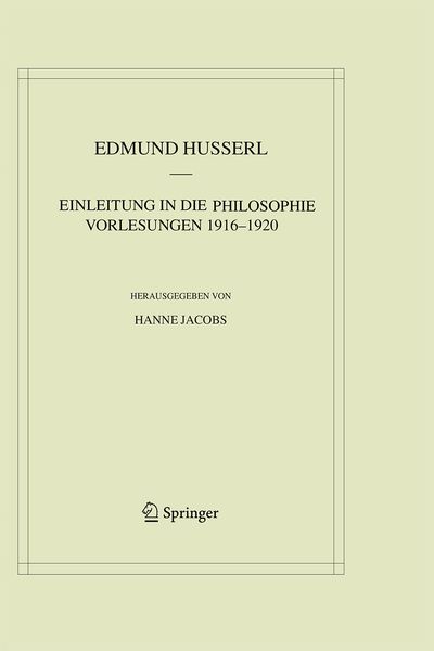 Produktbild: Einleitung in die Philosophie. Vorlesungen 1916&ndash;1920