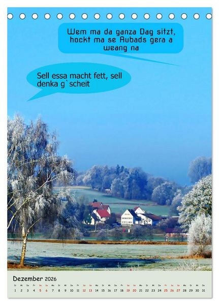 Produktbild: Schw&auml;bische Sprichw&ouml;rter - so gsaid (Tischkalender 2026 DIN A5 hoch), CALVENDO Monatskalender
