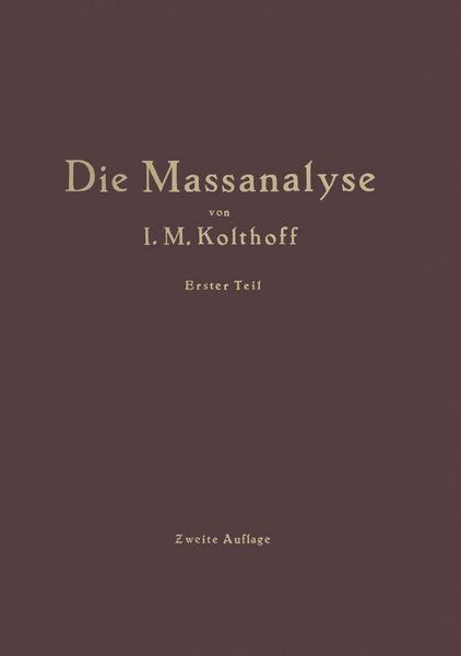 Produktbild: Die Theoretischen Grundlagen der Massanalyse