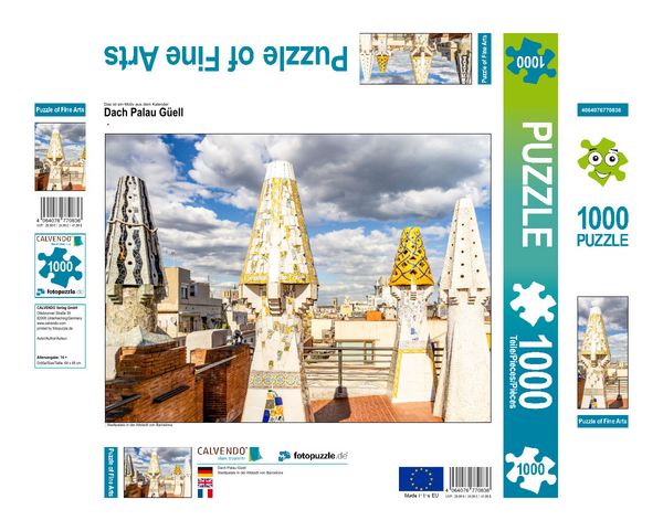 Produktbild: CALVENDO Puzzle Dach Palau G&uuml;ell | 1000 Teile Lege-Gr&ouml;&szlig;e 64x48cm Foto-Puzzle f&uuml;r gl&uuml;ckliche Stunden