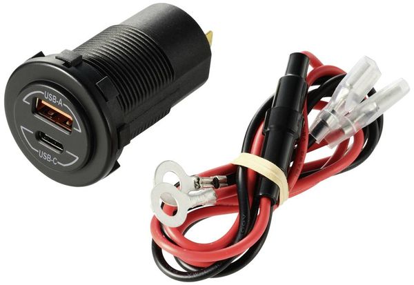 Produktbild: VOLTCRAFT Power-Delivery USB-Einbausteckdose Kfz 60W 12/24V