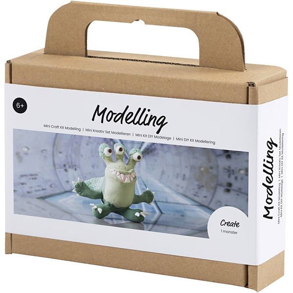 Produktbild: Creativ Company DIY Sets Modellieren Mini Kreativ Set Modellieren, Hellgr&uuml;n, Dunkelgr&uuml;n, Monster Lulu, Kreativ Box
