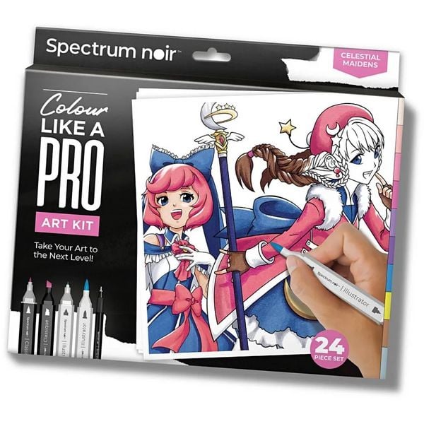 Produktbild: Spektrum Noir/Fan Art DIY Sets Zeichnen Kreativ Set Illustration, sortierte Farben, Himmlische Jungfrauen, 1 Packung