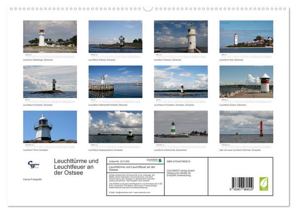 Produktbild: Leuchtt&uuml;rme und Leuchtfeuer an der Ostsee (hochwertiger Premium Wandkalender 2026 DIN A2 quer), Kunstdruck in Hochglanz