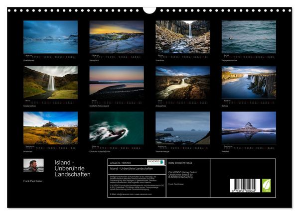Produktbild: Island - Unber&uuml;hrte Landschaften (Wandkalender 2026 DIN A3 quer), CALVENDO Monatskalender