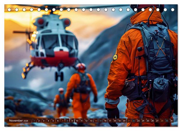 Produktbild: Im Bann der Rettung - Rettungshubschrauber (Tischkalender 2026 DIN A5 quer), CALVENDO Monatskalender