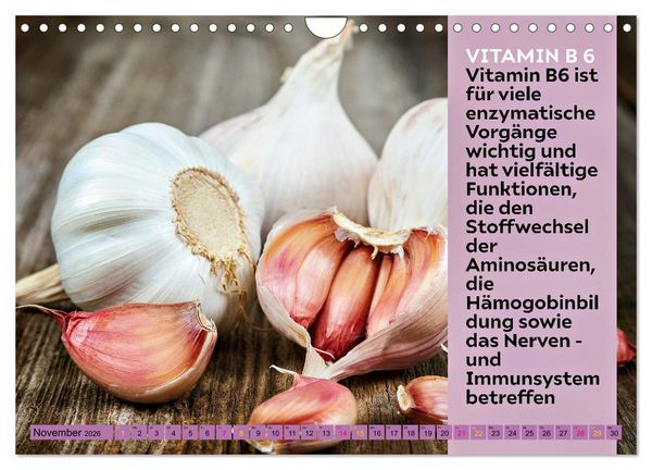 Produktbild: VITAMINE - Gesundheit aus der Natur (Wandkalender 2026 DIN A4 quer), CALVENDO Monatskalender