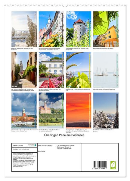 Produktbild: &Uuml;berlingen Perle am Bodensee (hochwertiger Premium Wandkalender 2026 DIN A2 hoch), Kunstdruck in Hochglanz