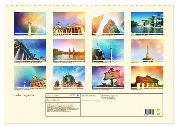 Produktbild: Berlin megacool (Wandkalender 2026 DIN A2 quer), CALVENDO Monatskalender