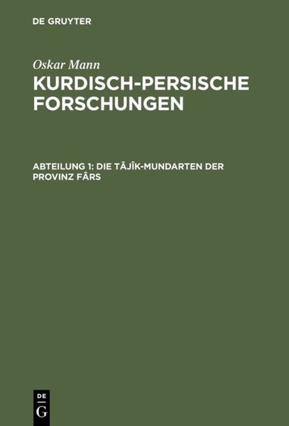 Produktbild: Die T&acirc;j&icirc;k-Mundarten der Provinz F&acirc;rs
