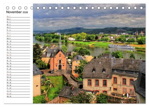 Produktbild: Der wundersch&ouml;nen Mosel entlang &ndash; Von Koblenz bis Trier (Tischkalender 2026 DIN A5 quer), CALVENDO Monatskalender