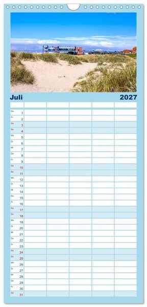 Produktbild: Familienplaner 2027 - Norden-Norddeich. Maritime Orte mit Flair mit 5 Spalten (Wandkalender, 21 x 45 cm) CALVENDO