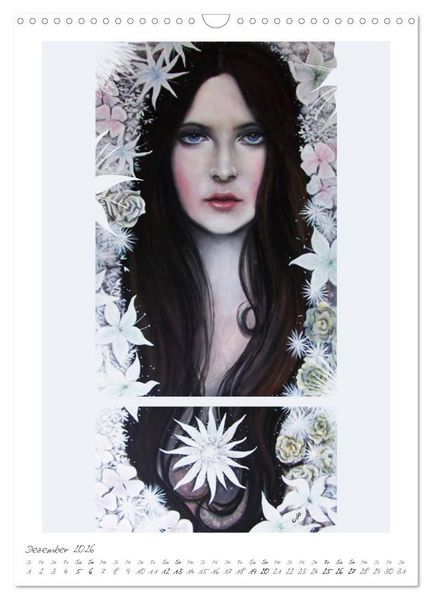 Produktbild: Colourful Women - Fantasy-Frauenportraits in Acryl und Mischtechnik (Wandkalender 2026 DIN A3 hoch), CALVENDO Monatskalender