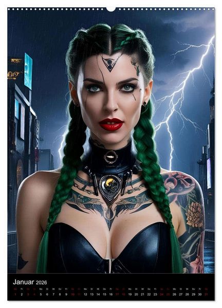 Produktbild: Die Hexen von Cyberpunk City (Wandkalender 2026 DIN A2 hoch), CALVENDO Monatskalender