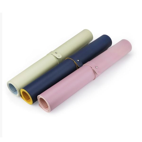 Produktbild: SAX Schreibtischunterlage PU Leder, blau/gelb