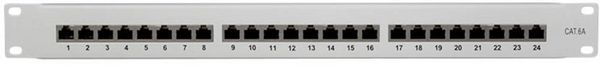 Produktbild: LogiLink NP0060 24 Port Patch-Panel 483mm (19\") CAT 6a 1 HE Grau