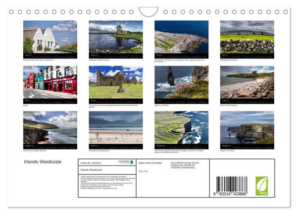 Produktbild: Irlands Westk&uuml;ste (Wandkalender 2026 DIN A4 quer), CALVENDO Monatskalender