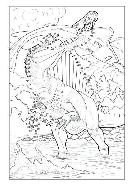 Produktbild: Punkt-zu-Punkt Dinosaurier Malbuch f&uuml;r Kinder von 7&ndash;10 Jahren mit 50 authentischen Ausmalbildern